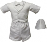 BOYS CHRISTENING SHORT PANTS W/ SMALL CROSS